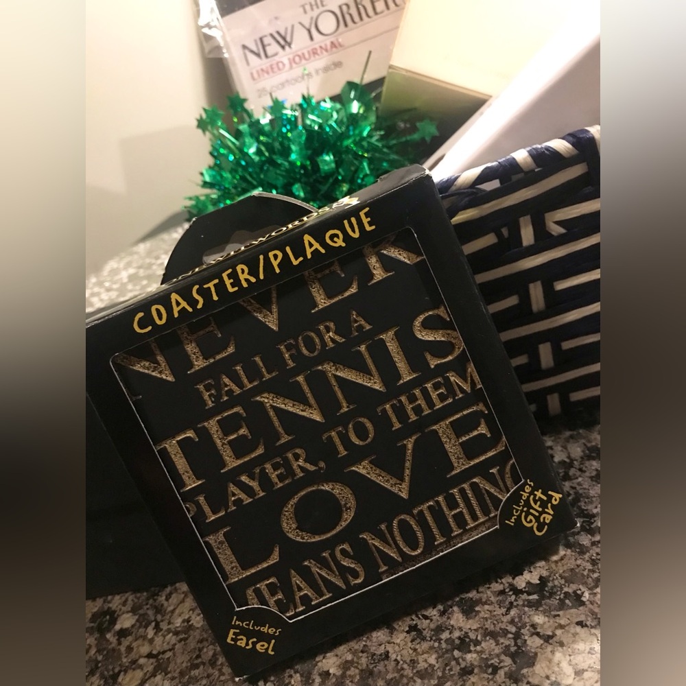 Tennis Enthusiast 🖤🎾Elegant Black and Gold Coaster Tennis Coaster